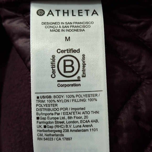 ATHLETA Burgundy Thick Athleisure Sherpa Pullover Snap Streetwear Jacket Size M - Picture 12 of 13